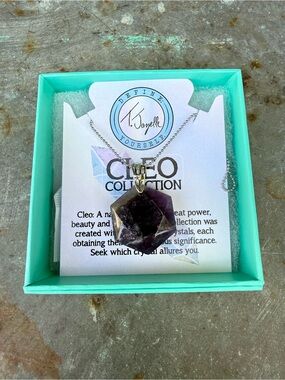 T Jazelle Cleo Collection Amethyst Pendant Sterling Silver Necklace - Purple